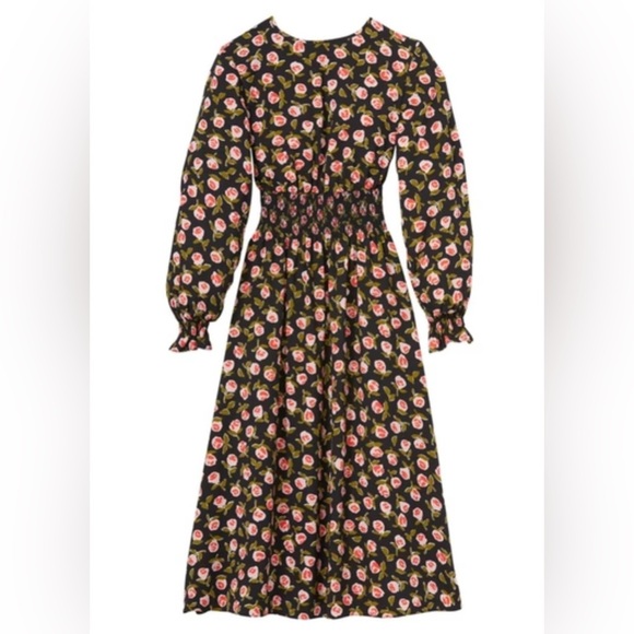 kate spade Dresses & Skirts - Kate Spade Waverly Ditsy Roses Smocked Mindi-dress In Black